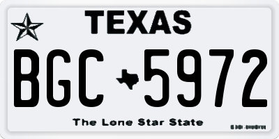 TX license plate BGC5972