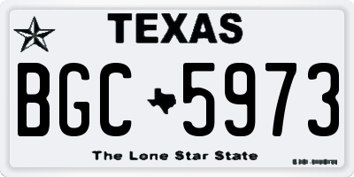 TX license plate BGC5973