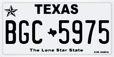 TX license plate BGC5975