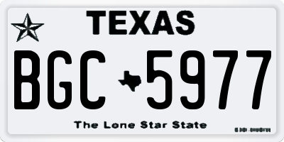TX license plate BGC5977