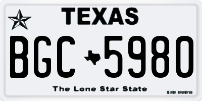 TX license plate BGC5980