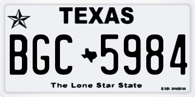 TX license plate BGC5984