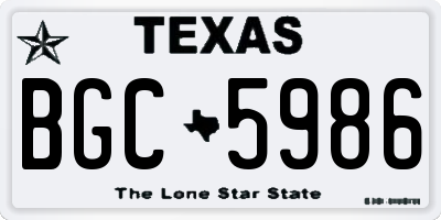 TX license plate BGC5986