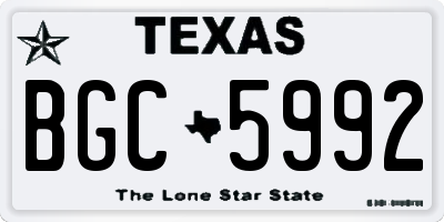TX license plate BGC5992