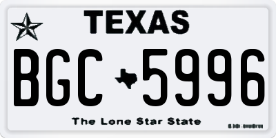 TX license plate BGC5996