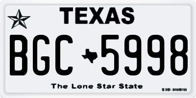 TX license plate BGC5998