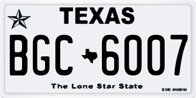 TX license plate BGC6007
