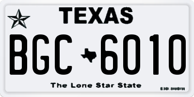 TX license plate BGC6010