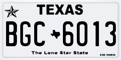 TX license plate BGC6013