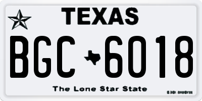 TX license plate BGC6018