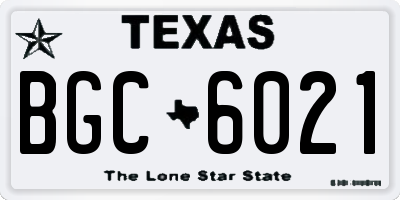 TX license plate BGC6021