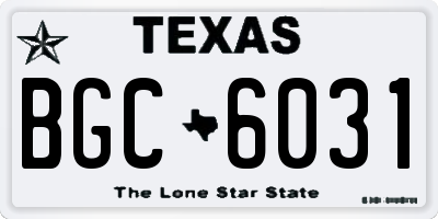 TX license plate BGC6031
