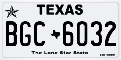 TX license plate BGC6032