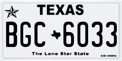 TX license plate BGC6033