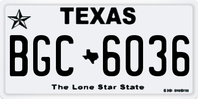 TX license plate BGC6036