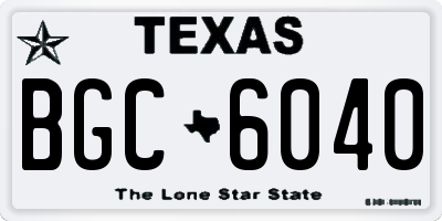 TX license plate BGC6040