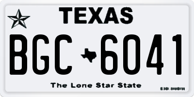 TX license plate BGC6041
