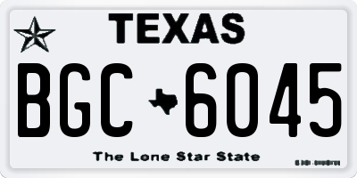TX license plate BGC6045