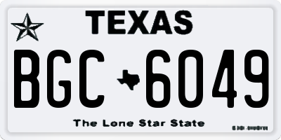 TX license plate BGC6049