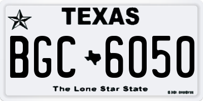 TX license plate BGC6050