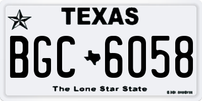 TX license plate BGC6058
