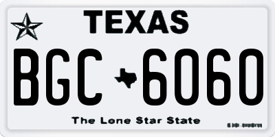 TX license plate BGC6060