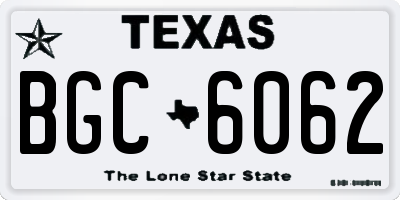 TX license plate BGC6062