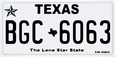 TX license plate BGC6063