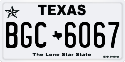 TX license plate BGC6067