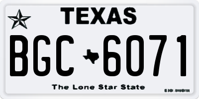 TX license plate BGC6071