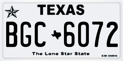 TX license plate BGC6072