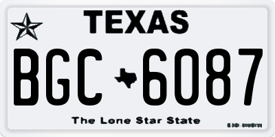 TX license plate BGC6087