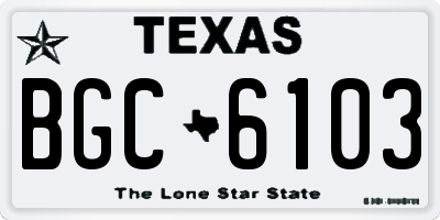 TX license plate BGC6103