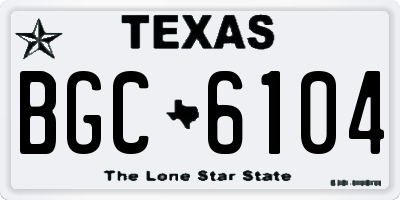 TX license plate BGC6104