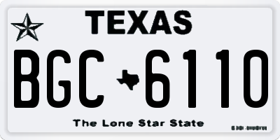 TX license plate BGC6110
