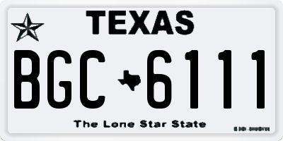 TX license plate BGC6111