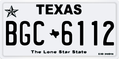 TX license plate BGC6112