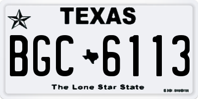TX license plate BGC6113