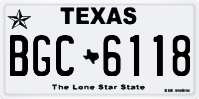 TX license plate BGC6118