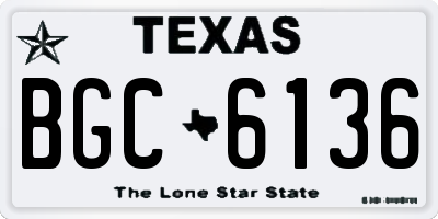 TX license plate BGC6136