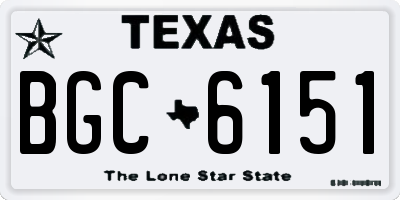 TX license plate BGC6151