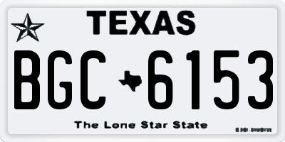 TX license plate BGC6153