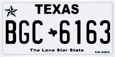 TX license plate BGC6163