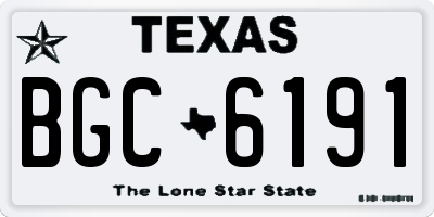 TX license plate BGC6191