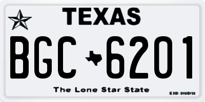TX license plate BGC6201