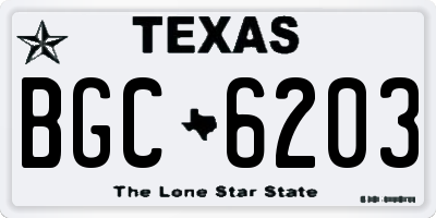 TX license plate BGC6203