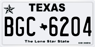 TX license plate BGC6204