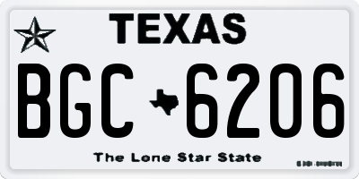 TX license plate BGC6206