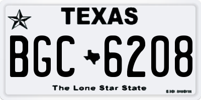 TX license plate BGC6208