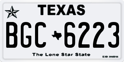 TX license plate BGC6223
